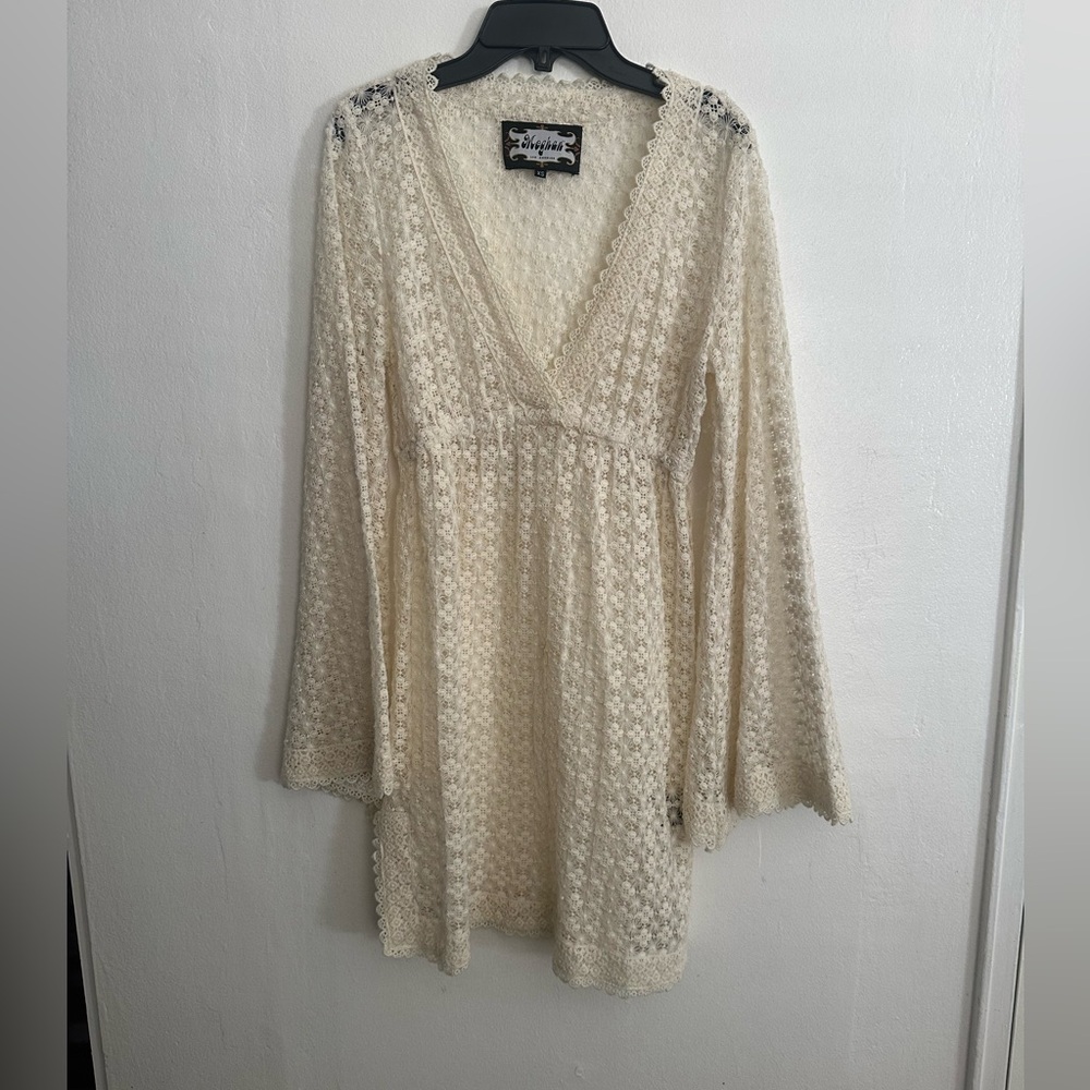 Meghan LA the brand lace crochet unlined dress intricate laced extremely rare